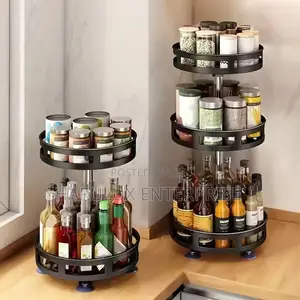Rotating Kitchen Spice Storage Rack – 3 Tier