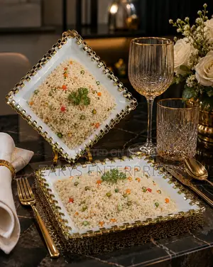Luxury Square Ceramic Plates 2pcs