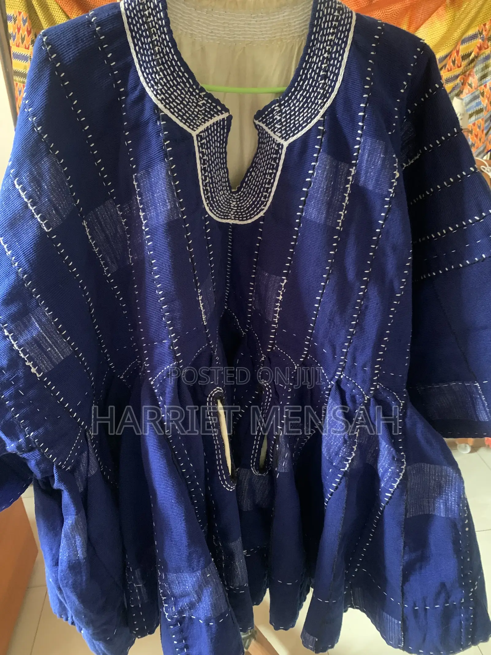 Navy Blue Batakari With Head Piece