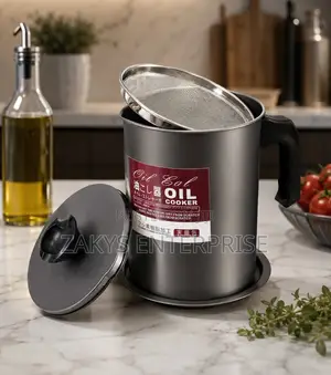 Stainless Oil Storage Cup With Strainer Lid