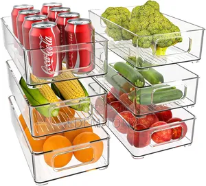 Kitchen Is Life 5-Piece Clear Plastic Refrigerator Organizer Set