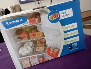 Kitchen Is Life 5-Piece Clear Plastic Refrigerator Organizer Set