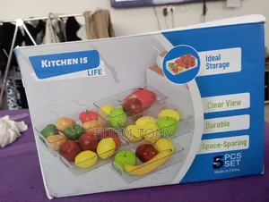 Kitchen Is Life 5-Piece Clear Plastic Refrigerator Organizer Set