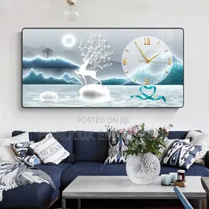 Luxury 3d Crystal Porcelain Wall Clock Art (60x30cm)