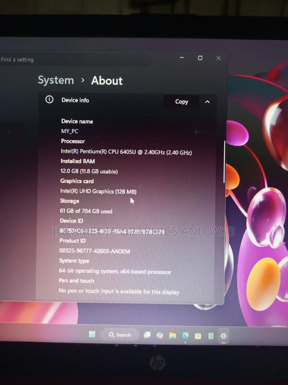 Laptop HP 15 12GB Intel Pentium HDD+SSD 700GB