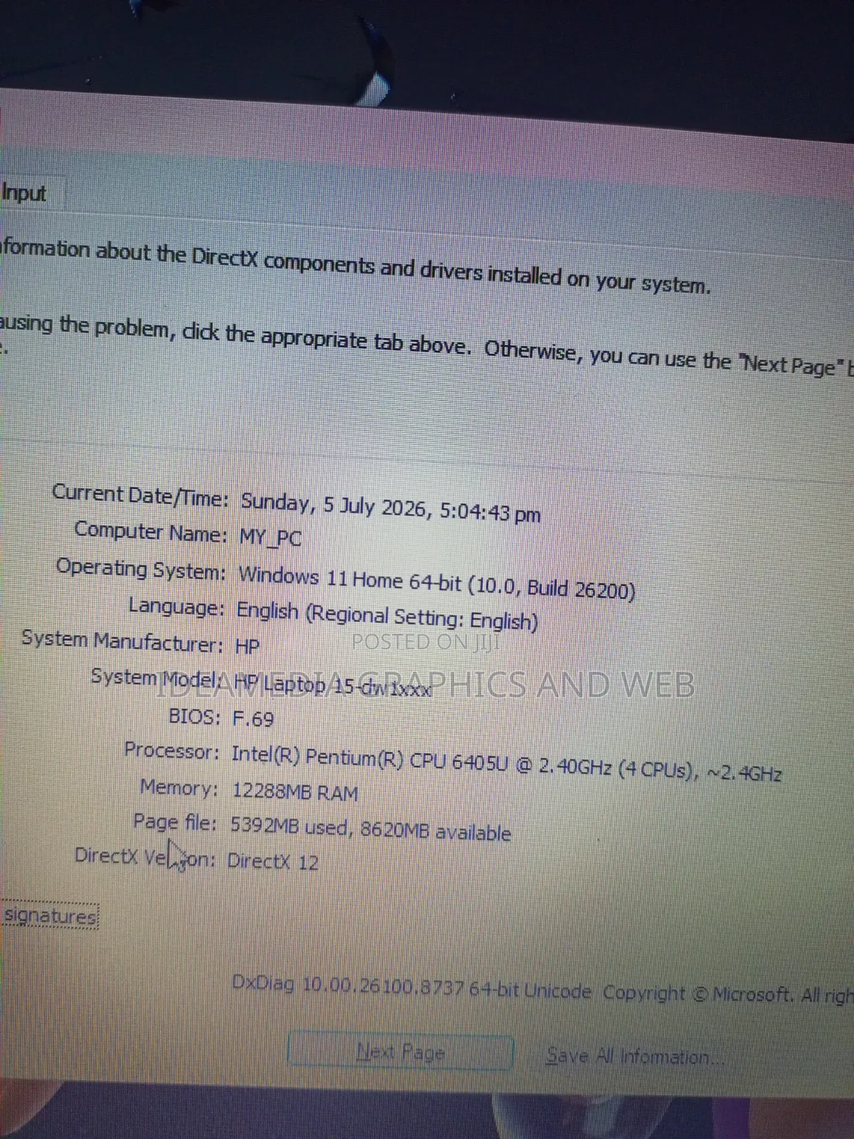 Laptop HP 15 12GB Intel Pentium HDD+SSD 700GB