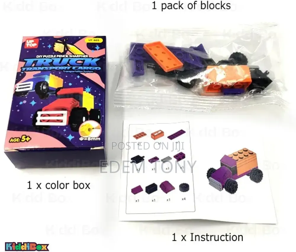 Up Top Ut-605 Diy Puzzle Pencil Sharpener (Truck Transport Cargo)-1pc