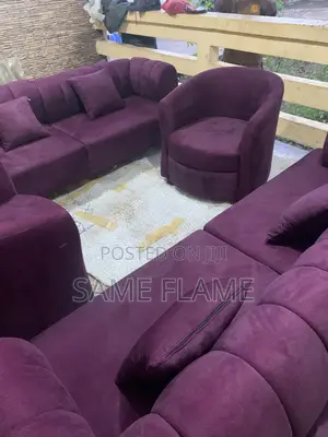 Modern Purple Velvet Living Room Sofa Set