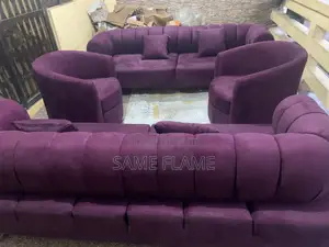 Modern Purple Velvet Living Room Sofa Set