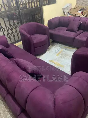 Modern Purple Velvet Living Room Sofa Set