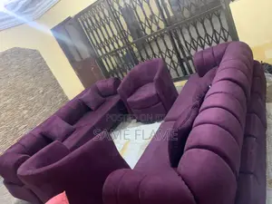 Modern Purple Velvet Living Room Sofa Set