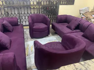 Modern Purple Velvet Living Room Sofa Set