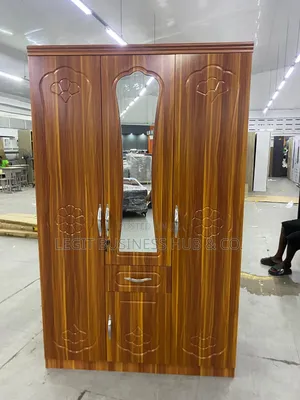 3 Doors Wardrobe Brown