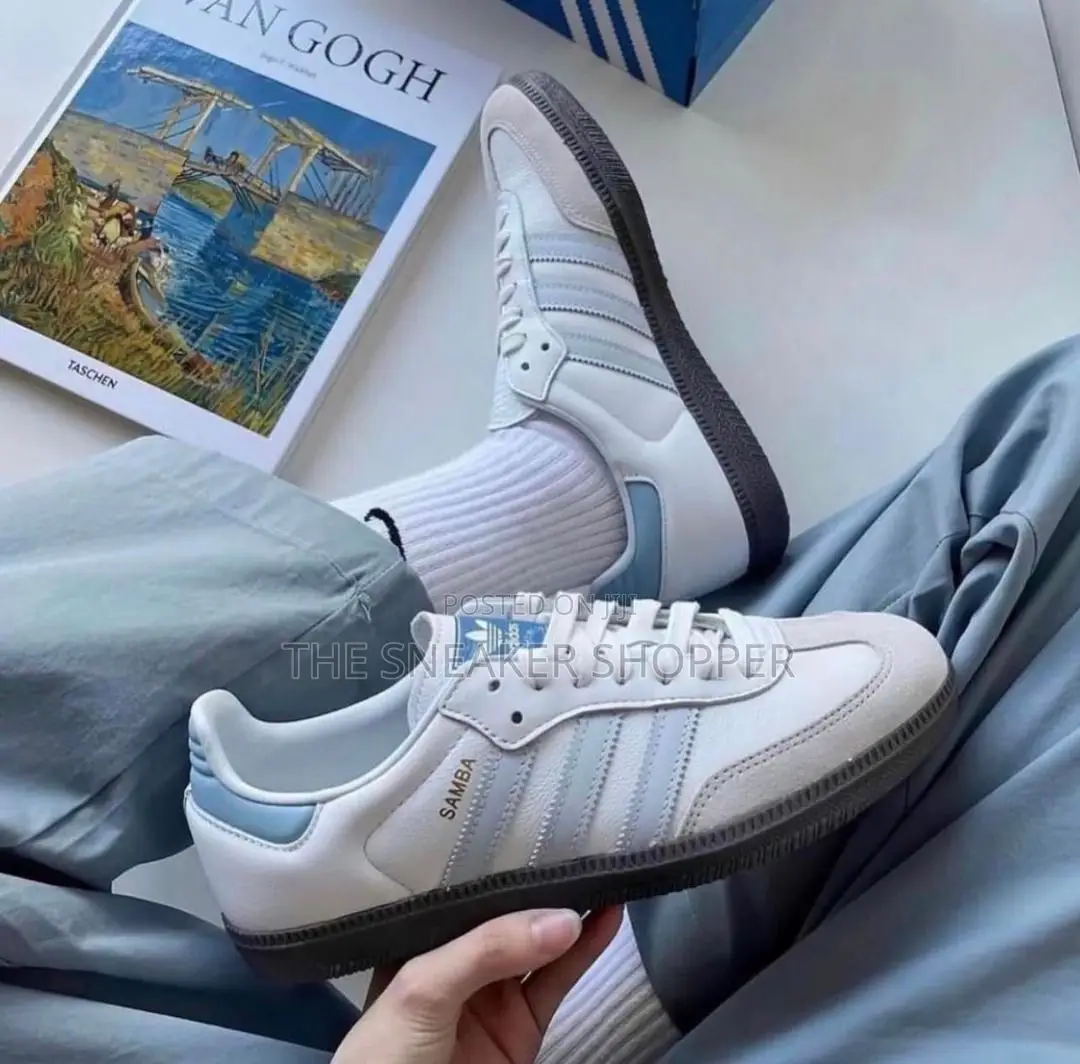 Adidas Samba Navy Blue and White Color