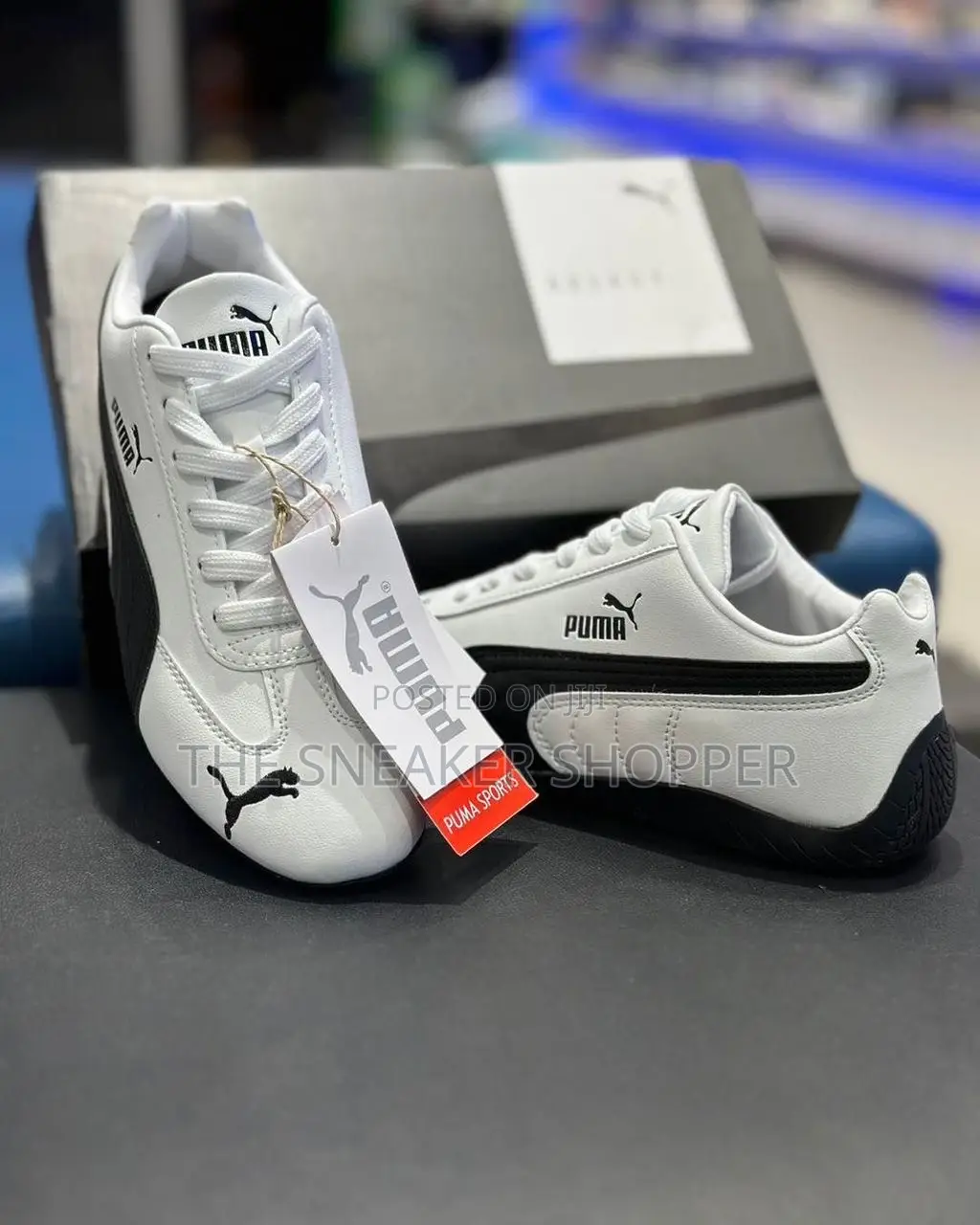 Puma Speed Cat Black and White Sneakers