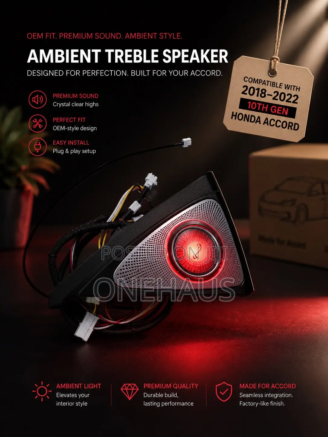 Honda Accord 18-22 Rotating Treble/Speaker With Ambient Light