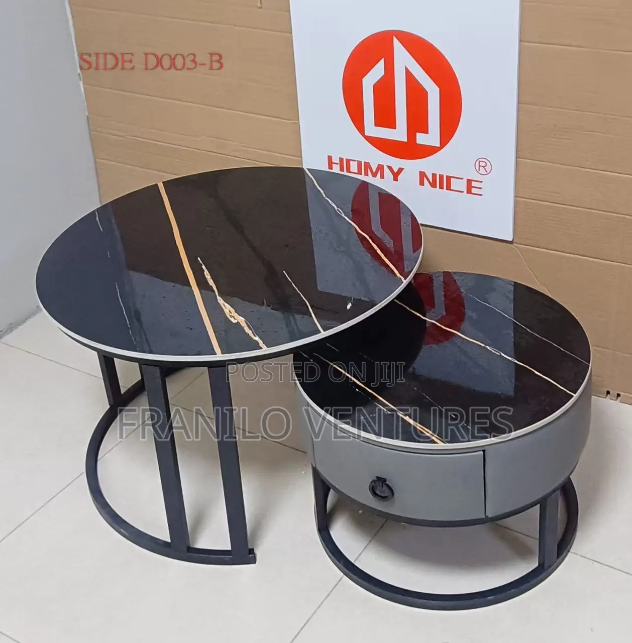 2 Piece Marble Center Table With Drawer