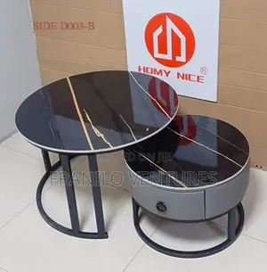 2 Piece Marble Center Table With Drawer