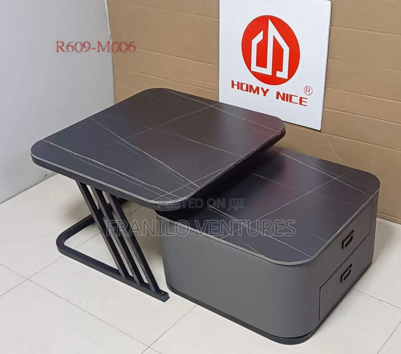 2 in 1 Nested Center/ Coffee Table Set With Drawers.
