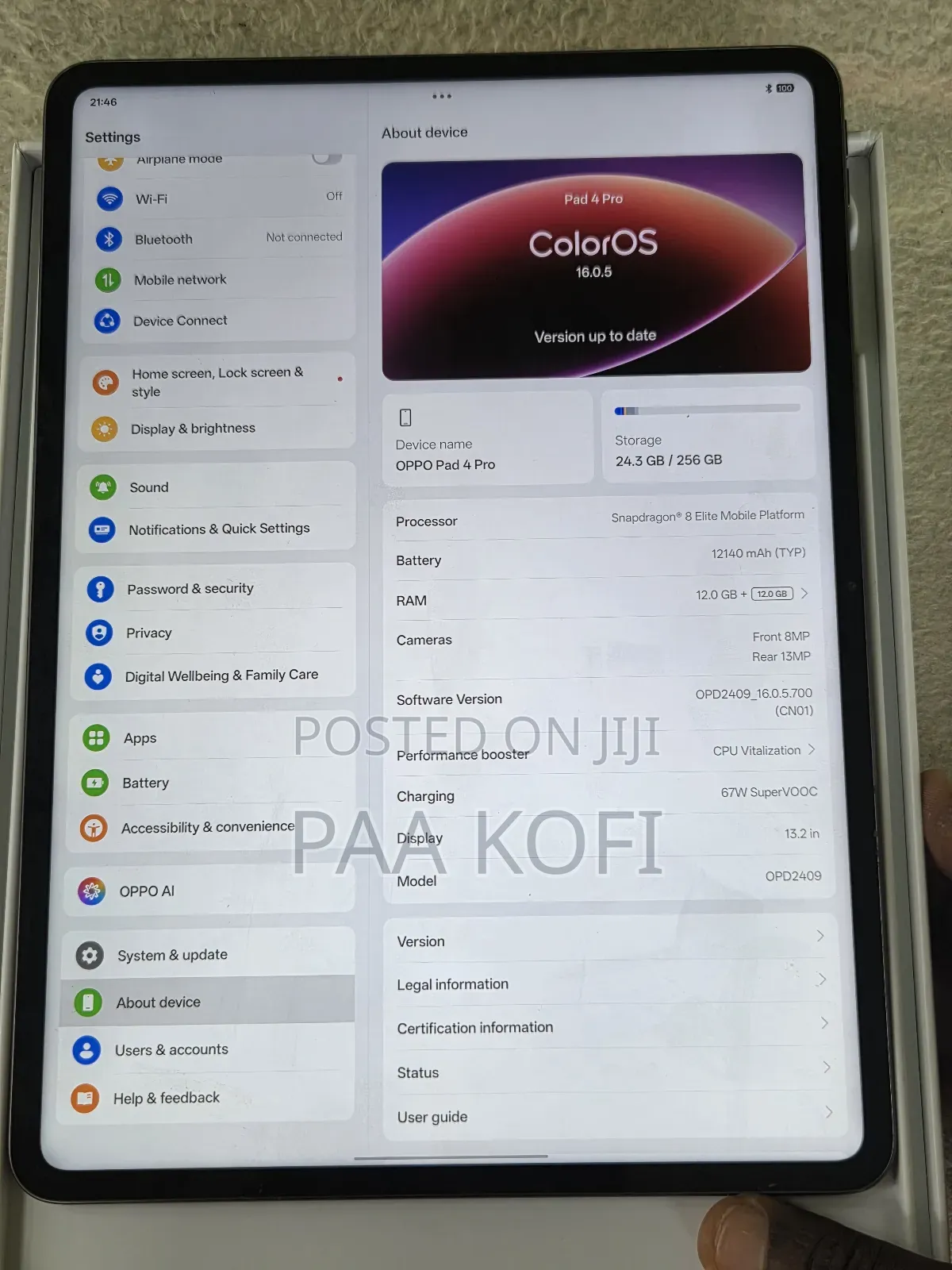 OnePlus Pad 3 256 GB Gray