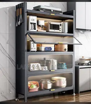 Modernized Metallic Kitchen Cabinet