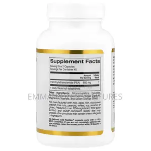 Pre-Order California Gold Nutrition Pea 600mg 90 Veg Caps - Usa Import