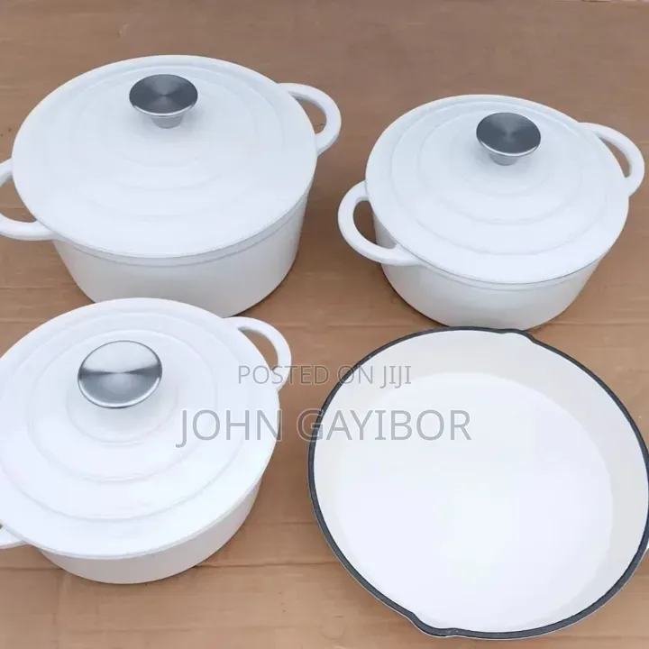 7pcs / 4 Set Colored Enamel Ceramic Cast Iron Cookware Set