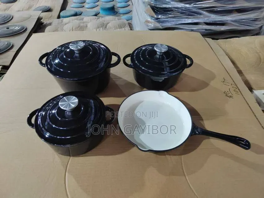 7pcs / 4 Set Colored Enamel Ceramic Cast Iron Cookware Set