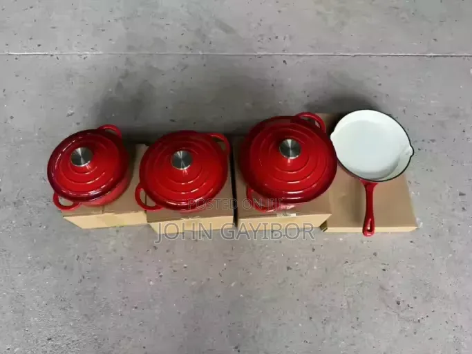7pcs / 4 Set Colored Enamel Ceramic Cast Iron Cookware Set