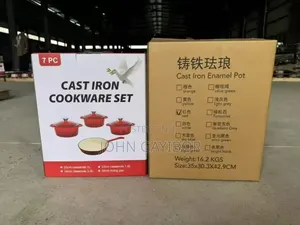 7pcs / 4 Set Colored Enamel Ceramic Cast Iron Cookware Set