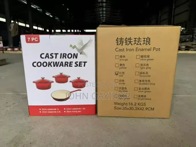 7pcs / 4 Set Colored Enamel Ceramic Cast Iron Cookware Set