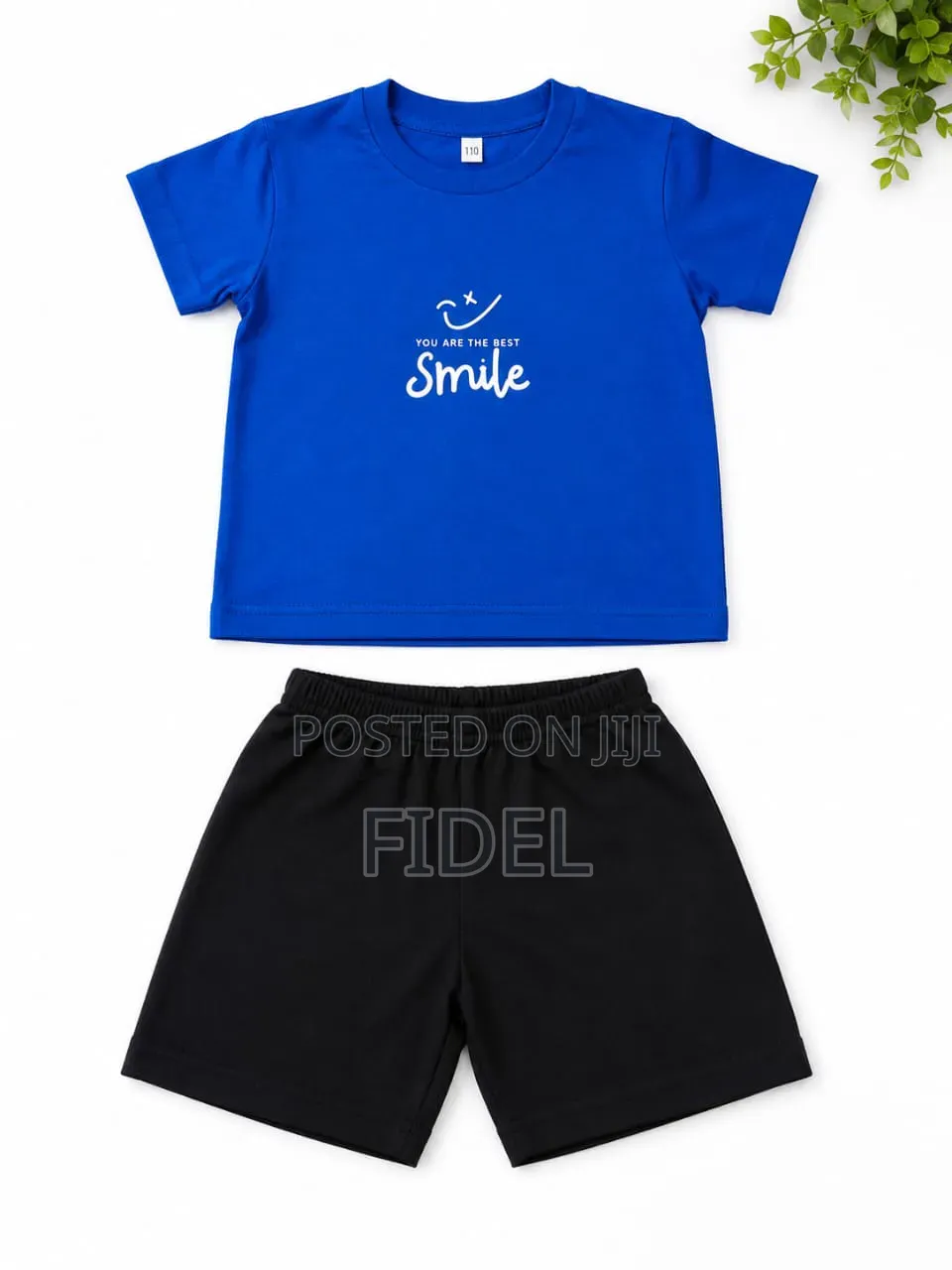 Trendy Unisex Kids 2-Piece Outfit – Cotton Top Polycotton Shorts