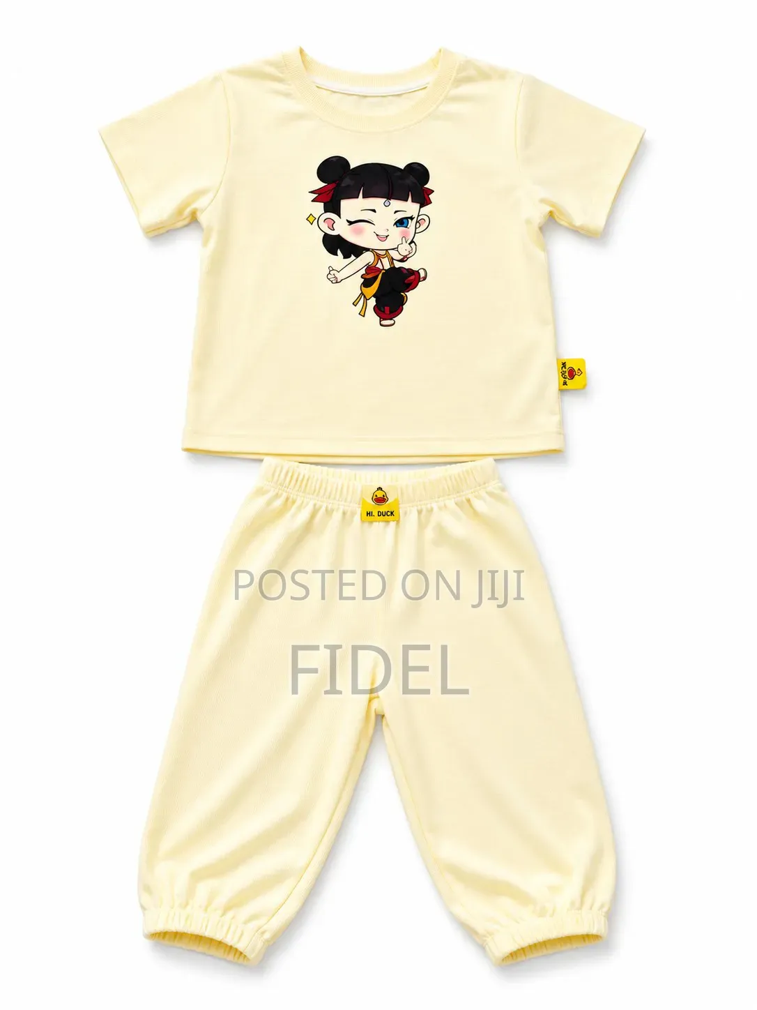 Trendy Unisex Kids 2-Piece Outfit – Cotton Top Polycotton Shorts