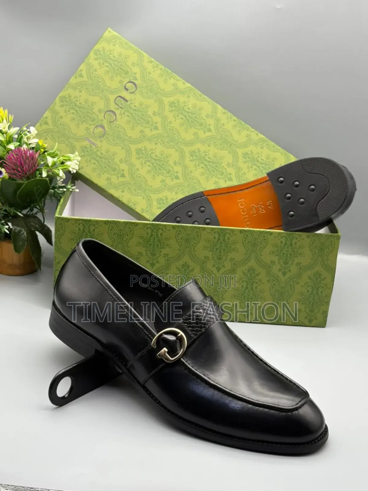 Black Leather Executive Men's Gucci Easy Fix Shoes