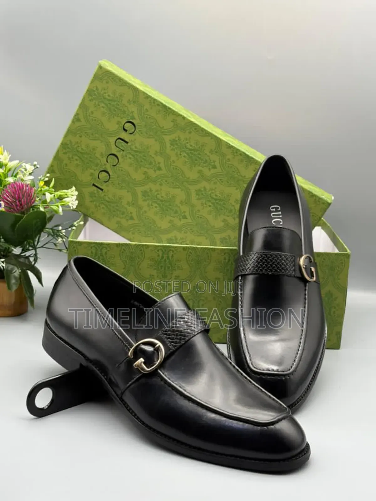 Black Leather Executive Men's Gucci Easy Fix Shoes