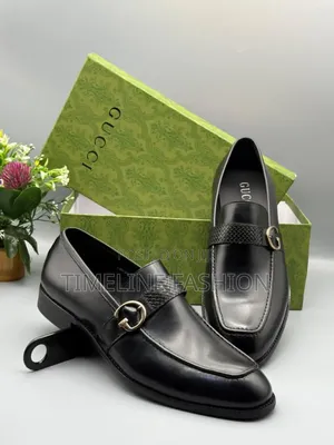Black Leather Executive Men's Gucci Easy Fix Shoes