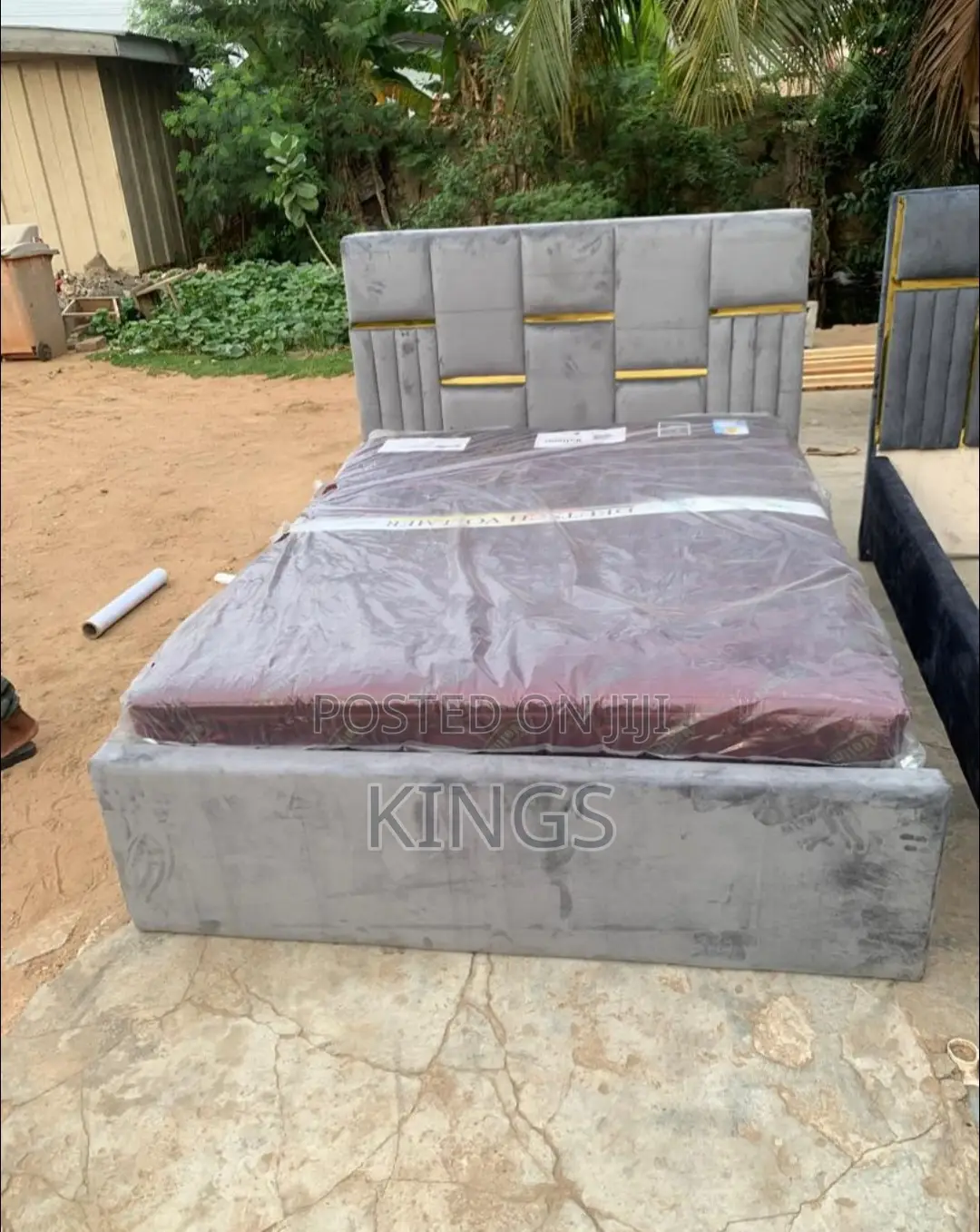 Luxury Fabric Double Bed Frame With Mattress– Brand New