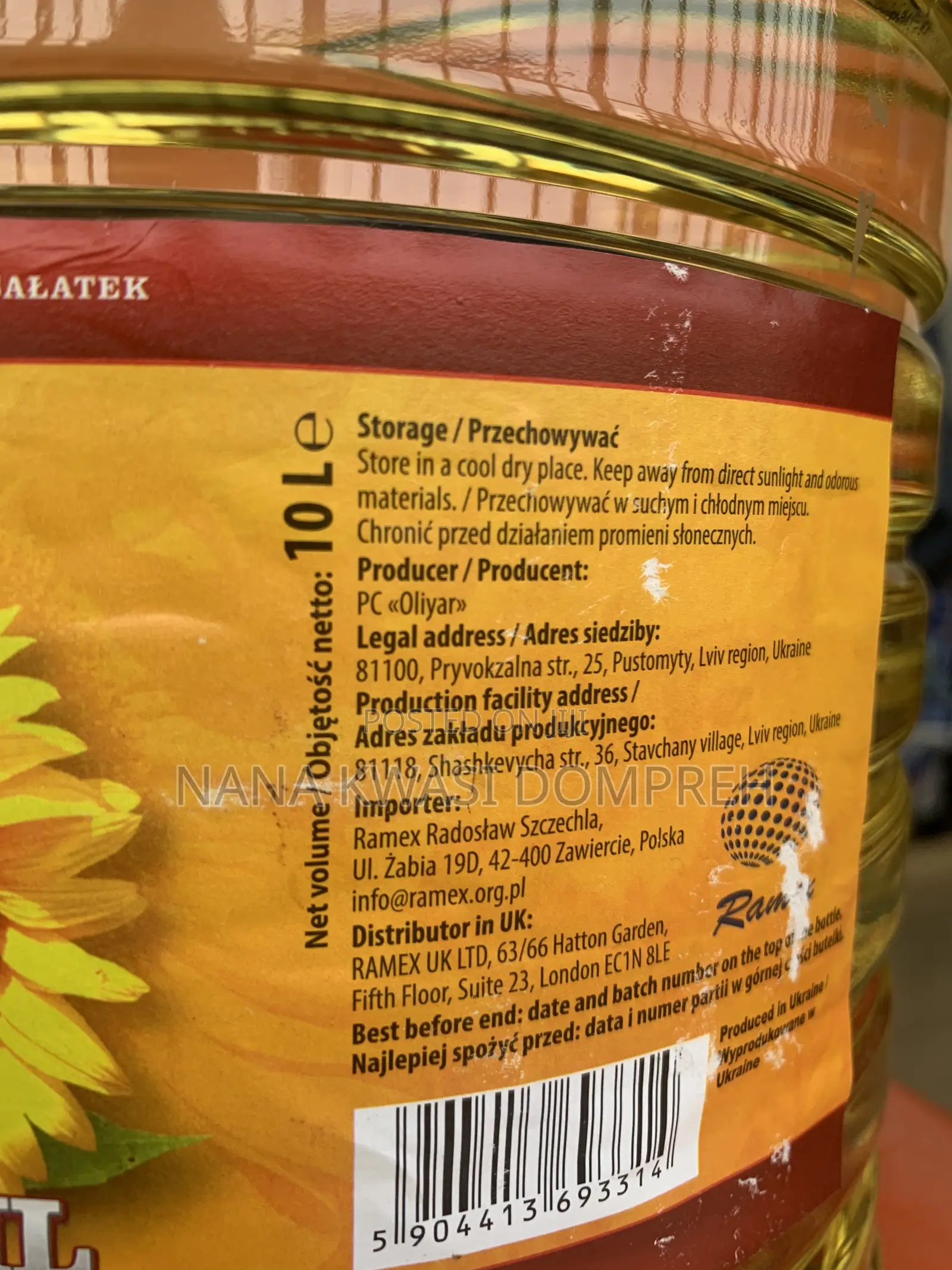 Tesco Pure Sunflower Oil 5 Litres – Uk Imported | Premium Quality