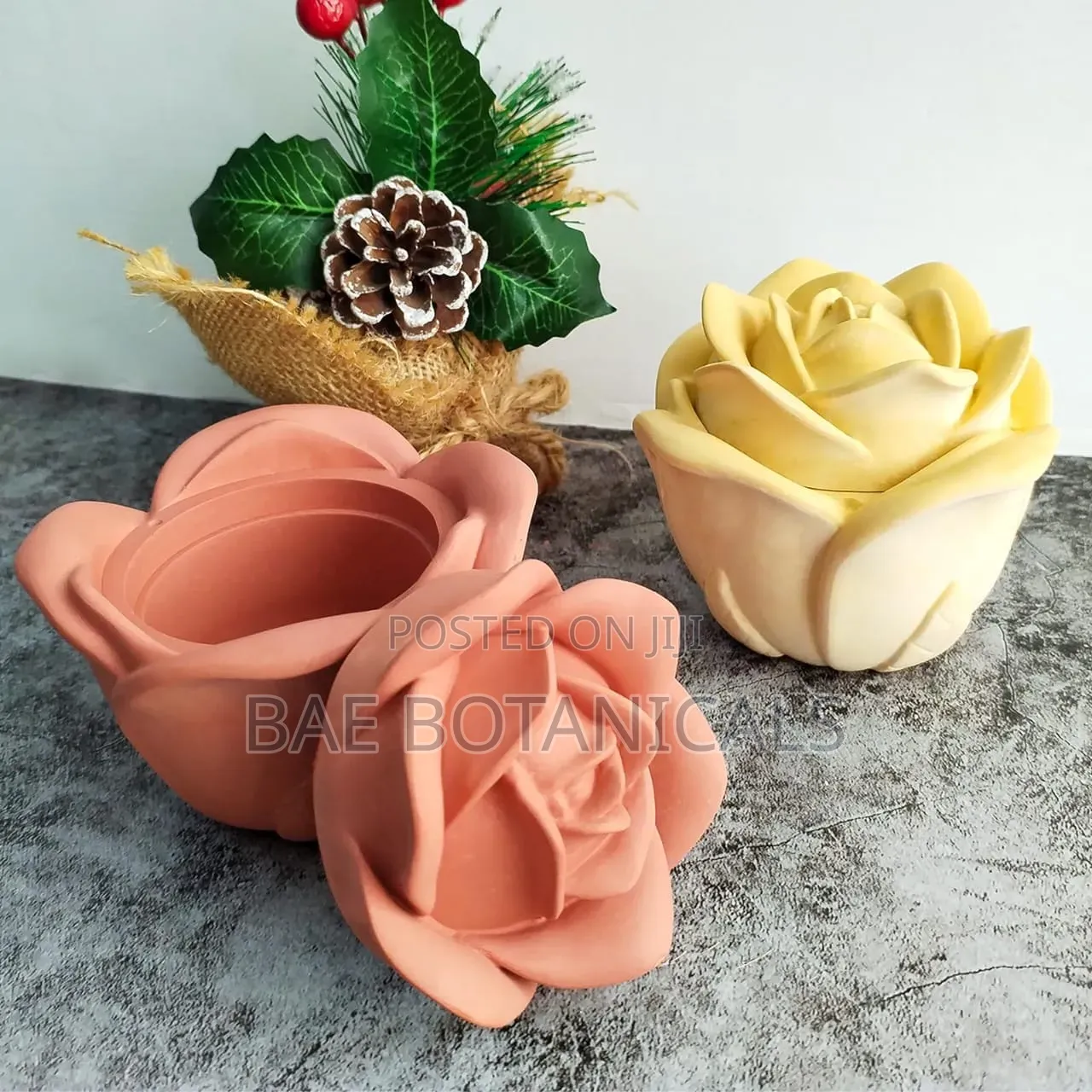 Gypsum Mold of Rose Shaped Jar With Lid