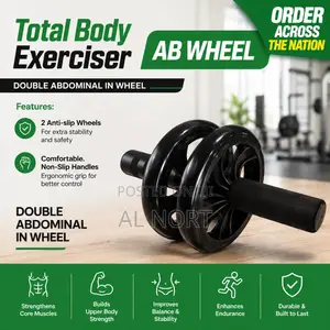 Double Ab Wheel – Total Body Exerciser – Black