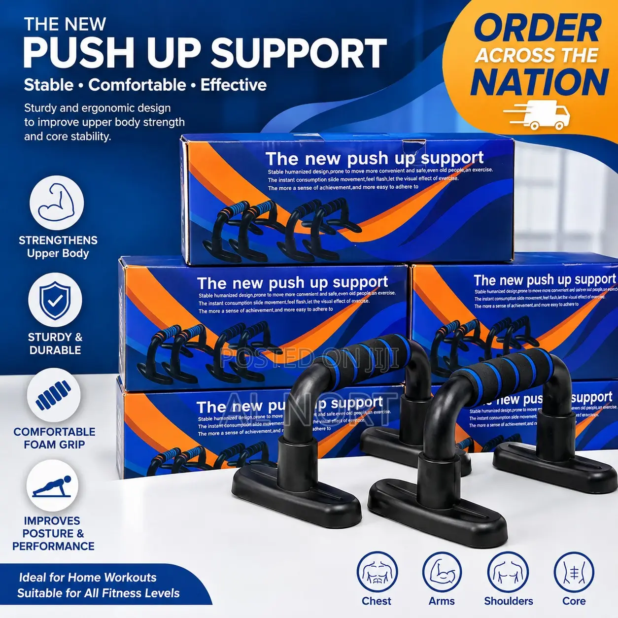 A1-Shaped Push-Up Support Bars – Non-Slip Home Fitness Exercise