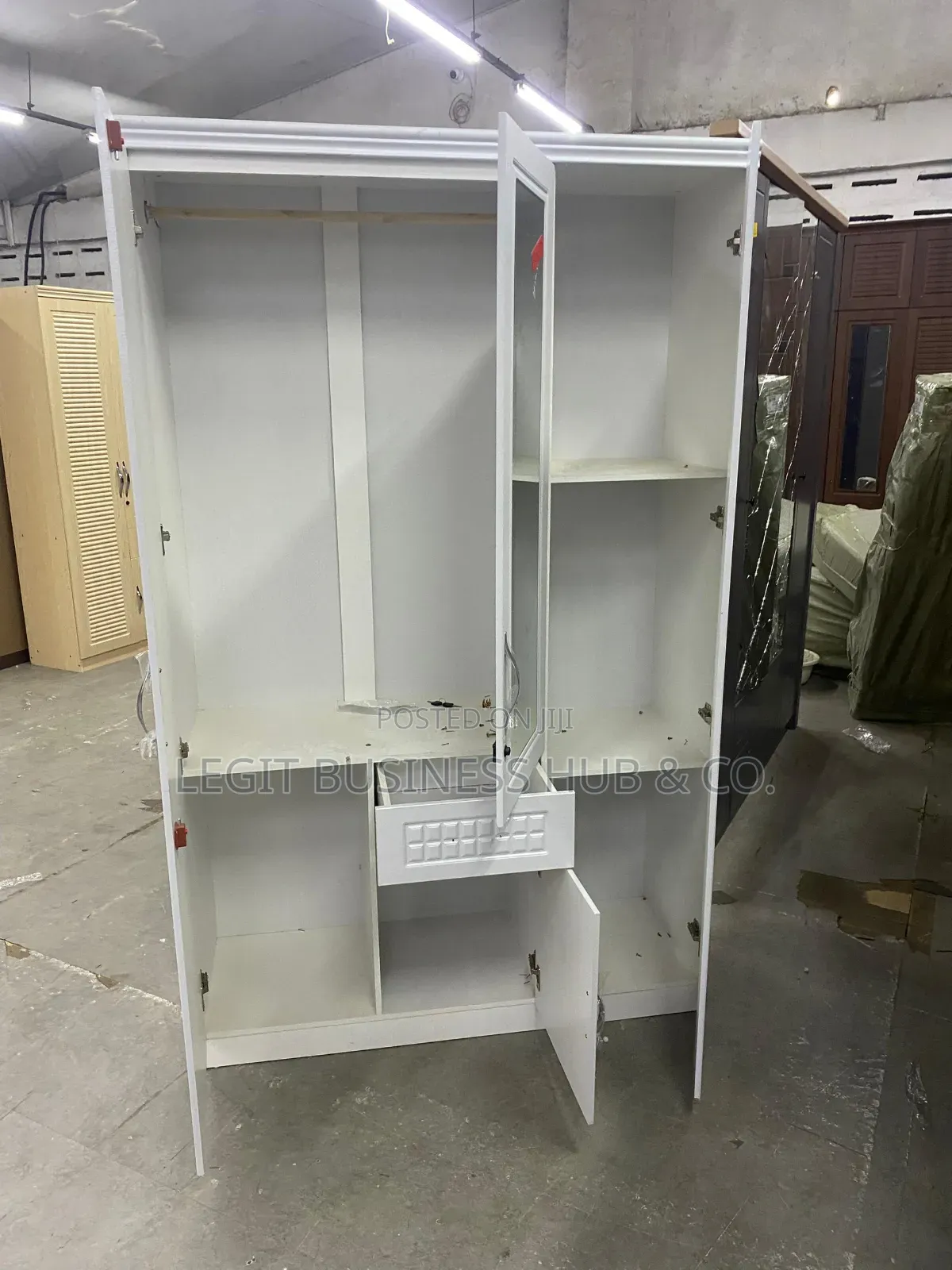 3 in 1 White Affordable Wardrobe