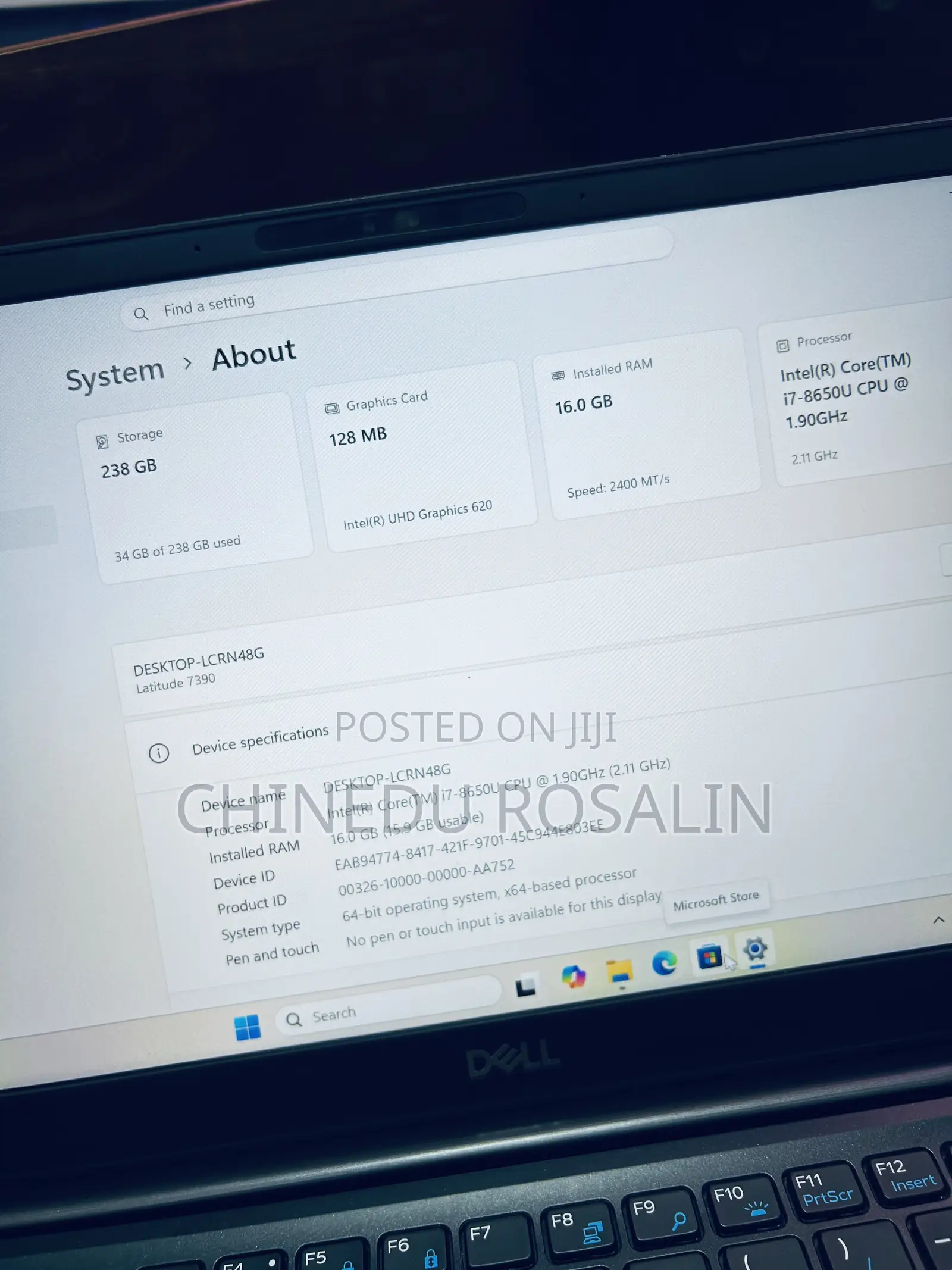 Laptop Dell Latitude 7390 16GB Intel Core i7 SSD 256GB