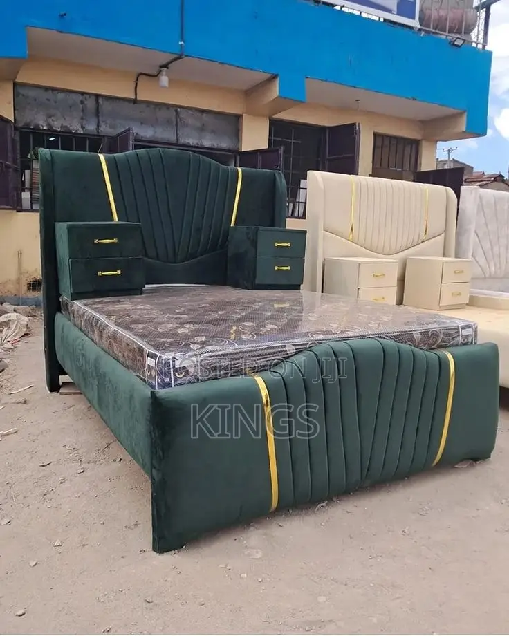 Luxury Fabric Upholstered Bed Frame – Brand New