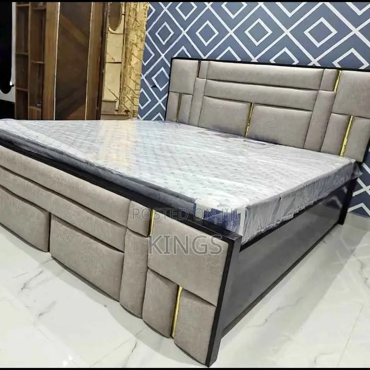 Luxury Fabric Upholstered Bed Frame – Brand New
