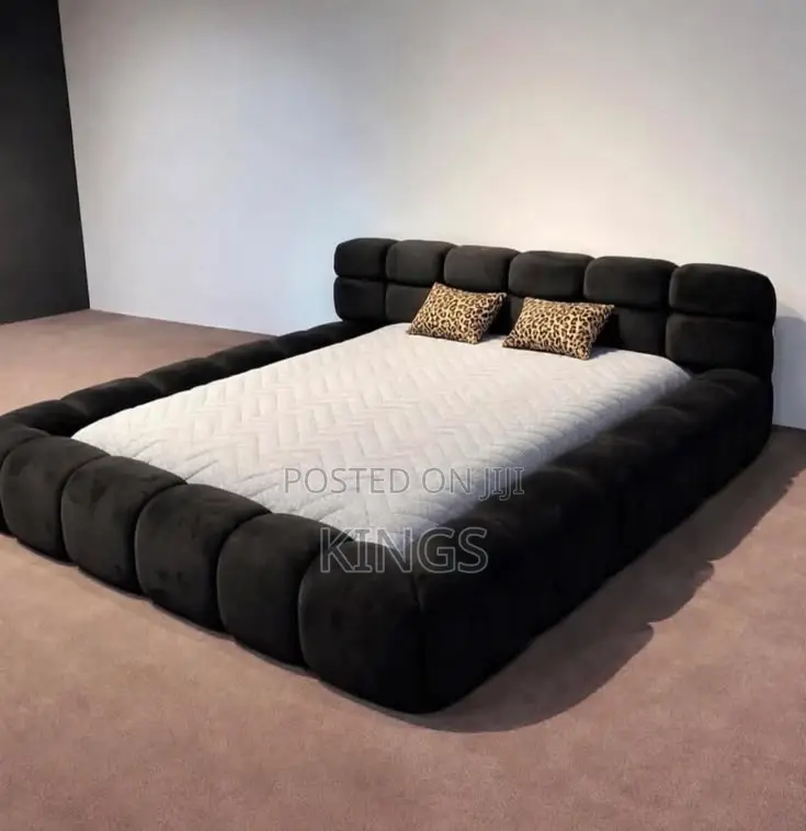 Luxury Fabric Upholstered Bed Frame – Brand New