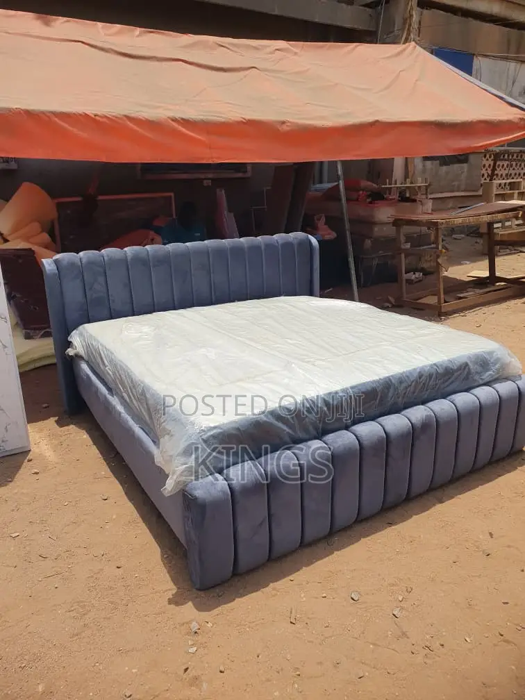 Luxury Fabric Upholstered Bed Frame – Brand New