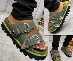 Double Buckle Chunky Slides