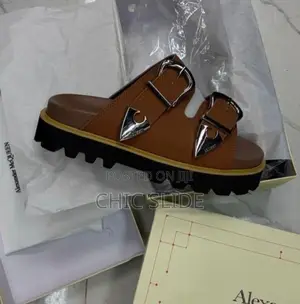 Double Buckle Chunky Slides