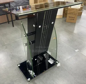 Black High-Quality Tempered Glass Pulpit